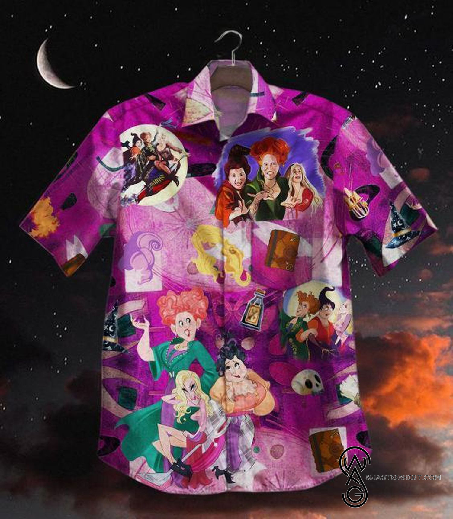 [Top Trending] Hocus Pocus Sanderson Sisters Movie Halloween Casual Beach Full Printing Hawaiian Shirt